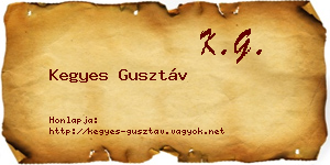 Kegyes Gusztáv névjegykártya